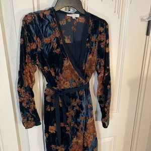 Velvet wrap dress